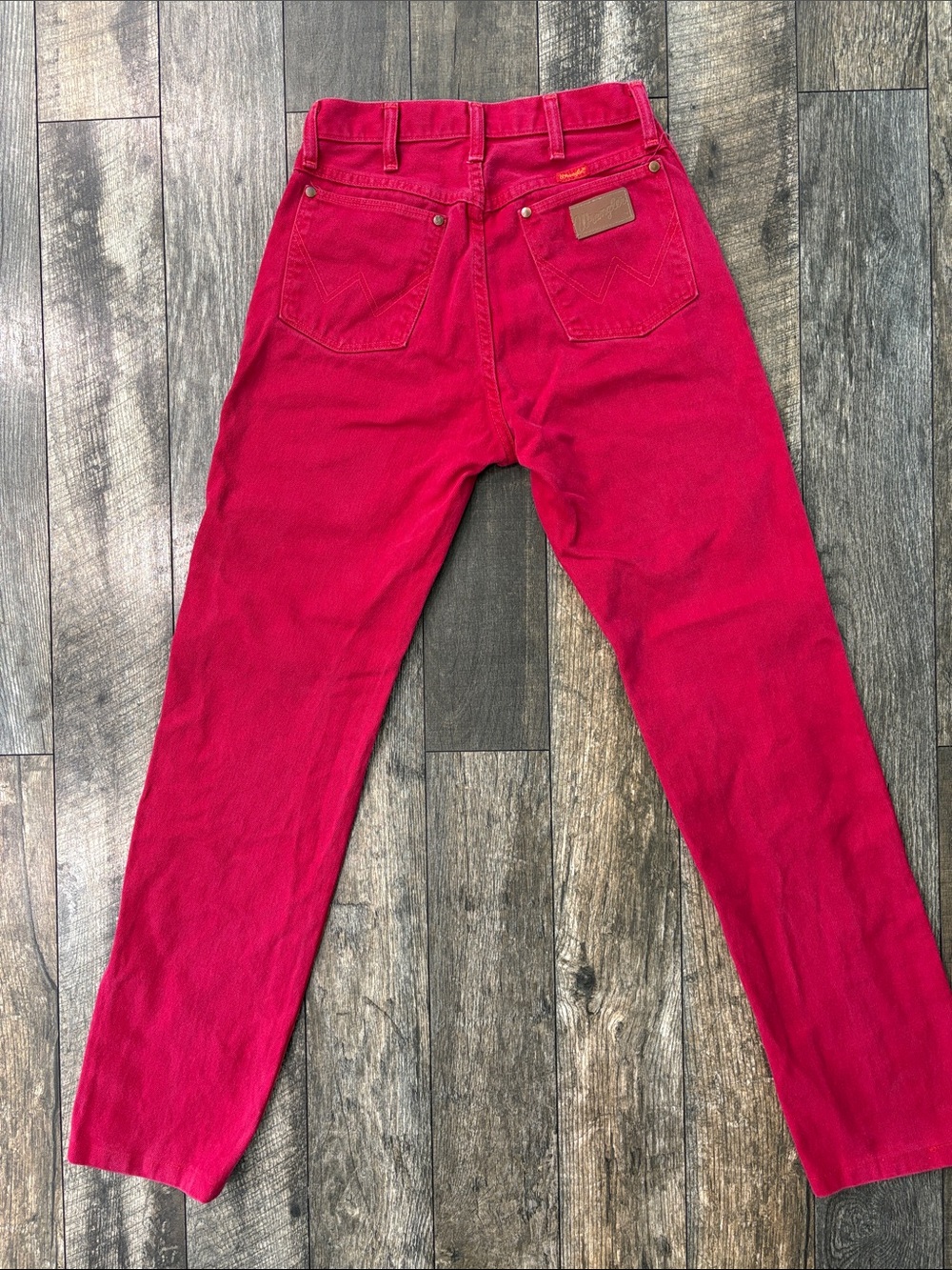 VTG 1980’s Wrangler Women's  Red Straight Leg Jeans